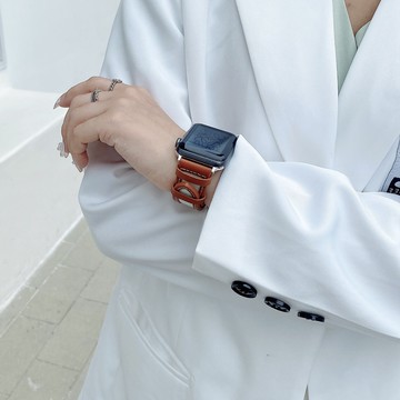 韓系簡約小眾錶帶 apple watch 8 7 6 SE 5 4 帆布真皮 41mm 49mm 45mm 蘋果錶帶