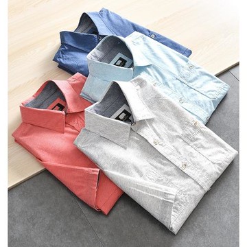 美式休閑 工裝復古風 外貿男裝純棉透氣舒適多口袋休閑短袖襯衫夏