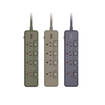 4開4插過載保護延長線1.8米 V2 HPS2440 (3色可選) 軍綠