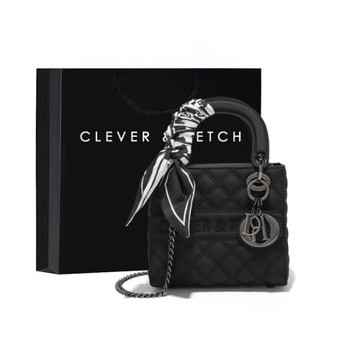 (免運)Clever&Ketch生日禮物女生鏈條戴妃包2025新款菱格手提單肩斜挎包