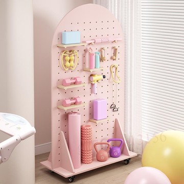 【限時特惠🌹】洞洞板置物架 定製可移動瑜伽架 實木裝飾隔板健身鏡運動器材收納架 收納 層架 收納架 層架置物架 置物架