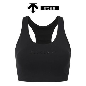 【DESCENTE】迪桑特 女士 短版中度支撐運動內衣 Bra Top(黑色)