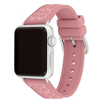 COACH Apple Watch 錶帶 38/40/41mm 適用 矽膠錶帶- 粉紅色(不含手錶)