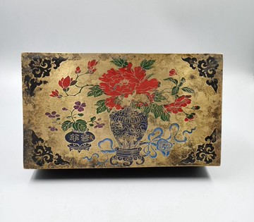 古玩純銅黃銅盒子首飾盒收納盒儲物盒花瓶長方形銅盒復古做舊