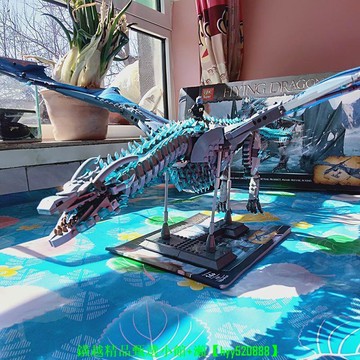 【現貨可開發票】兼容樂高積木大型權利游戲巨龍模型拼裝積木火龍冰龍高難度玩具