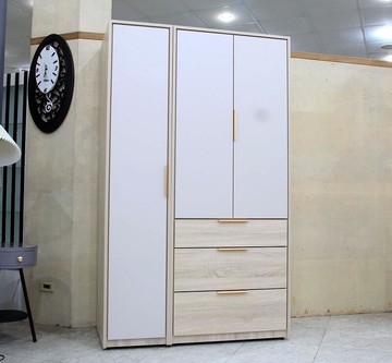 【歐風別館】百靈四尺梧桐色+米色衣櫃【系統櫃~莫蘭迪色~基隆至台中免運費】