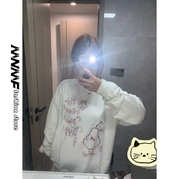 【MNMF】✨有貨✨熱銷高品質【曼巴棉300克+加絨400克】秋冬圓領寬鬆印花衛衣女 大學T 秋冬衛衣