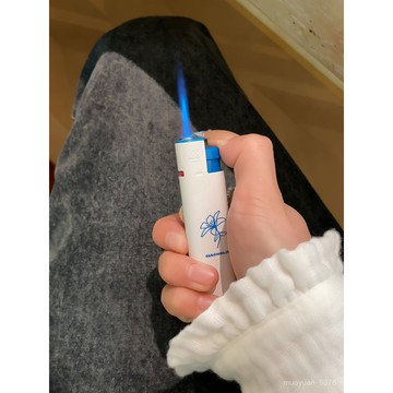 【臺灣-出貨】藝術感塗鴉綫條簡約清新加厚金屬藍燄防爆防風直衝打火機 N1CE