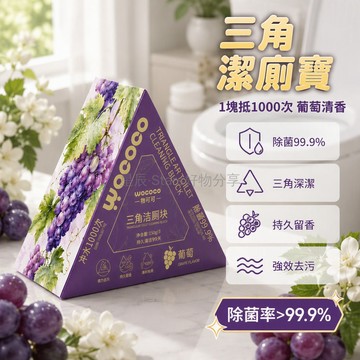 台灣出貨 三角錐體潔廁塊 持久留香香氛 高效除菌去污 單次使用約1000次 家庭衛生間馬桶清潔維護