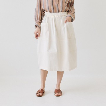 【Simply Yours】棉質拼接半身裙 米白F