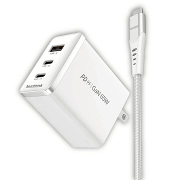 Soodatek SGHPD65-CC100WH 三孔氮化鎵高速充電器 65W