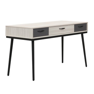 文創集 路多雙色4尺三抽書桌-120x60x78cm免組