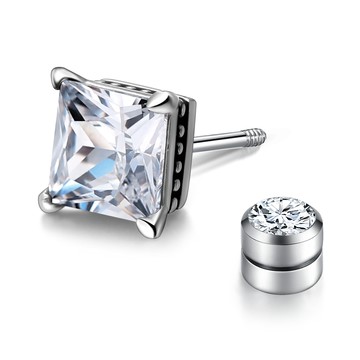 耳環．方形．單支．栓扣．低敏．無禮盒