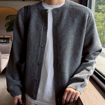 正韓美利奴羊毛圓領馬鞍肩針織開襟衫 9色 YUPPIE 預購商品 0119