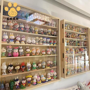 現貨減免 亞克力展示盒 亞克力收納盒 亞克力  亞克力擺件收納盒popmart娃娃收納柜泡泡瑪透明展示柜可開門掛墻 八折下殺wy23
