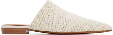 McQueen 灰白色 Birdee Leather Knit 穆勒鞋
