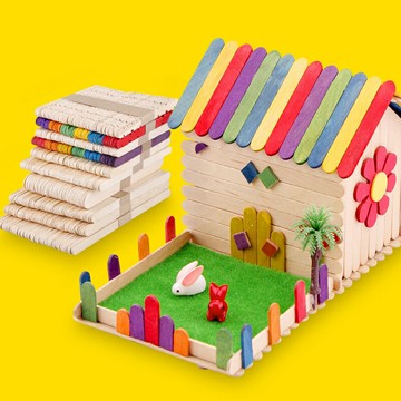 【多彩安全】雪糕棒 手工材料 DIY材料 木棒 木條 冰棒棍 彩色木片 幼兒園手工 兒童創意 模型製作 環保原木