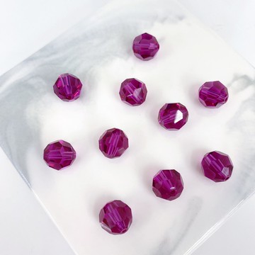 Edith & Jaz • Swarovski 10mm圓形切面散珠(紫紅)一組十顆