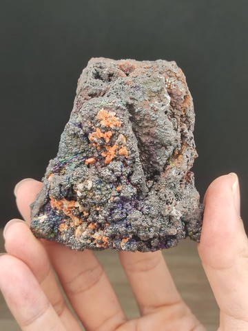 橙水晶雙面七彩力泥活石系列 招財 升運 冥想 改運