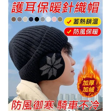 ✨防風抗寒✨重磅厚絨蓄熱護耳帽/冬季保暖針織毛帽/男加絨加厚帽子/女韓版戶外騎車護耳包頭/滑雪帽/加絨毛帽保暖帽子男