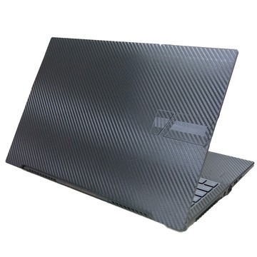 【Ezstick】ASUS VivoBook 15X K6501 午夜藍 筆電機身貼｜黑色卡夢紋｜上蓋+鍵盤週圍+底部貼