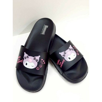 小禮堂 Sanrio 三麗鷗 酷洛米 厚底止滑拖鞋 36-39cm (黑眨眼款)