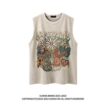 (免運)【美式潮牌】Ander Jurnal印花情侶坎肩背心男女夏季運動無袖T恤