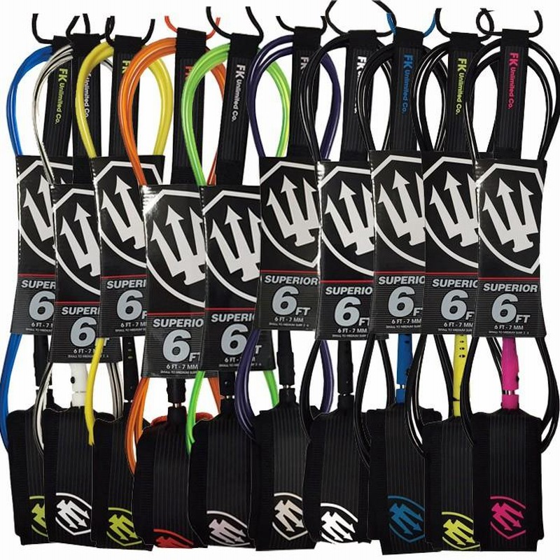 6FT ブラック×ホワイト スーペリア LEASH SUPERIOR 6ft.ファー 6FT ブラック×ホワイト スーペリア LEASH SUPERIOR 6ft.ファー
