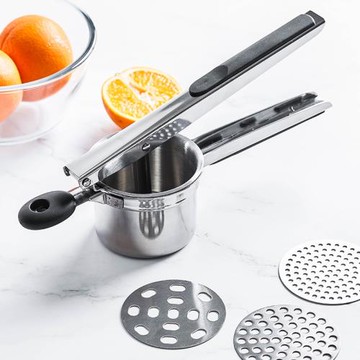 430不銹鋼壓泥器家用土豆大蒜搗碎器手動輔食工具 多功能廚房神器