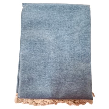 米禾 日式 流蘇 防水桌巾 單寧藍  140 x 140cm  1個