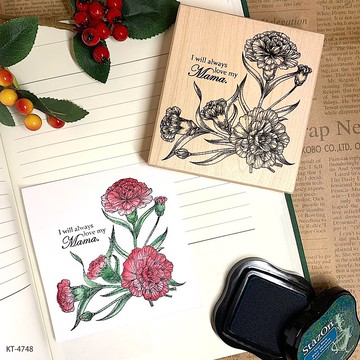 楓木印章-我愛媽媽康乃馨 KT-4748