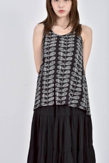 (S) orla kiely圓領背心黑色上衣