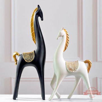 馬到成功現代輕奢擺件酒柜電視柜客廳家居辦公室工藝品玄關裝飾品