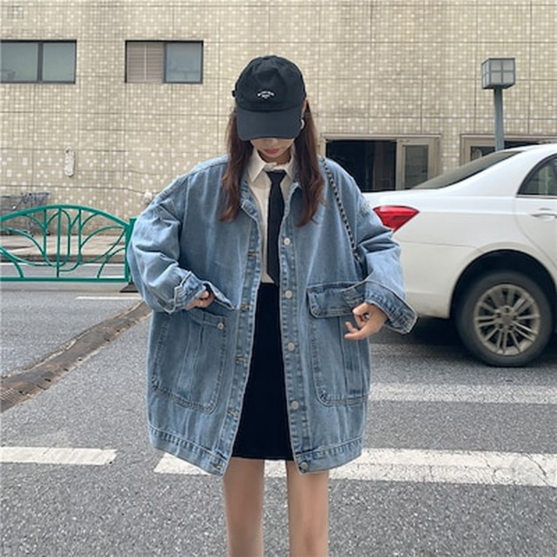 21韓国ファッション 春服 秋服 冬服 アウター デニムジャケット ブルー ブラック 可愛い 通販 Lineポイント最大1 0 Get Lineショッピング