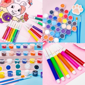 台灣現貨🎨DIY6/8/12色塗鴉顏料 油畫顏料 DIY顏料 丙烯顏料 水彩筆 油畫筆 美術 美術畫畫 幼兒園益智教具