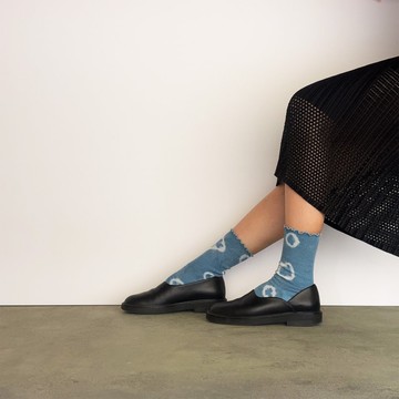 日本製造 靛藍染色 JAPANBLUE INDIGO DYED SOCKS 褶邊 #1