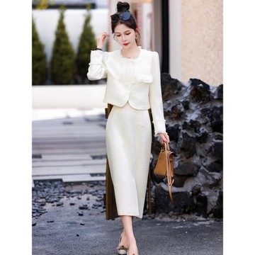 小香風套裝女秋季2024新款爆款法式氣質名媛顯瘦高級感兩件套裙裝