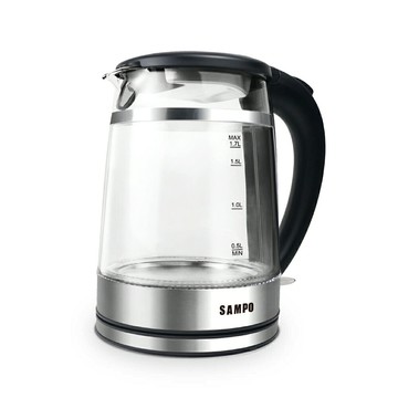 ◤A級福利品‧數量有限◢【SAMPO聲寶】 1.7L雙層防燙玻璃快煮壺 KP-CH17D