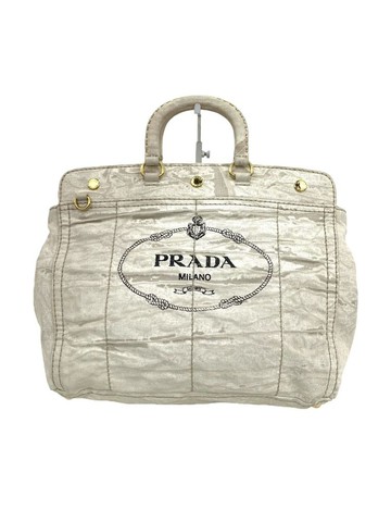 prada 白色 帆布手提托特包