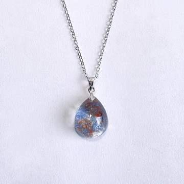 寶石系 天然礦石 藍線石 雙色 925純銀 項鍊