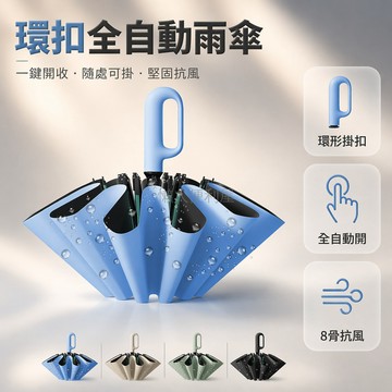 台灣出貨✨ 環扣全自動雨傘 晴雨兩用傘 8骨高爾夫傘 自動開收雨具 戶外防風遮陽傘