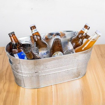 冰桶鐵皮桶鍍鋅鐵皮冰塊桶大號冰粒桶吐酒桶橢圓做舊桶無&