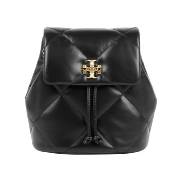 TORY BURCH Kira 菱格紋縫線迷你轉釦後背包(黑色)