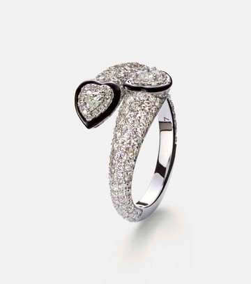 Kamyen Double Crush 18kt white gold ring with diamonds