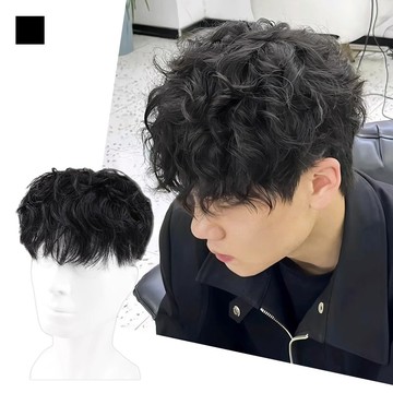 補髮片 真髮假髮 頭頂補髮片 透氣假髮 捲髮髮片 男生假髮 297