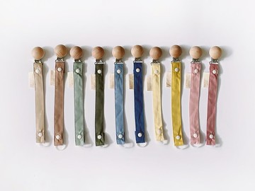 十分甜　有機棉手作奶嘴鏈(十色)(可拆洗)(客制刻字)