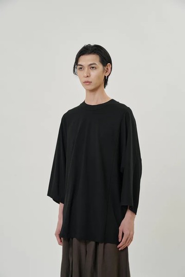 剪接連袖寬tee (黑) Raglan-sleeve T-Shirt