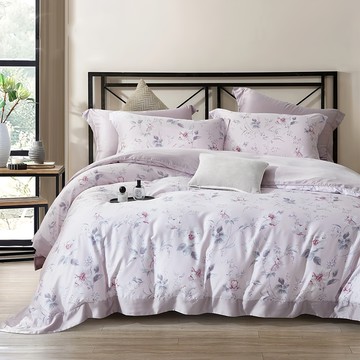 VARiOUS 凡芮思 60支100%天絲 加大床包兩用被4件組 初晨煙花粉  被子 + 床罩 + 枕套組  加大