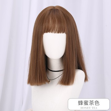 中長假髮整頂假髮-空氣瀏海瀏海齊肩直髮女假髮3色73vs58【獨家進口】【米蘭精品】