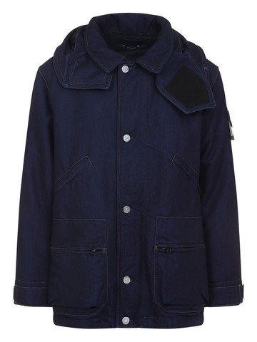 stone island cotton denim parka